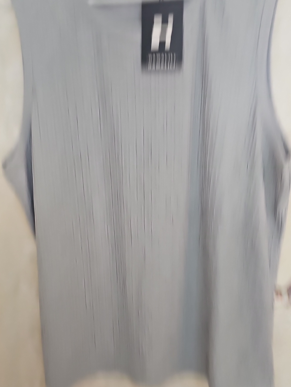 Women's Light Gray Ribbed Tank Top - Minimal Stretch Layer